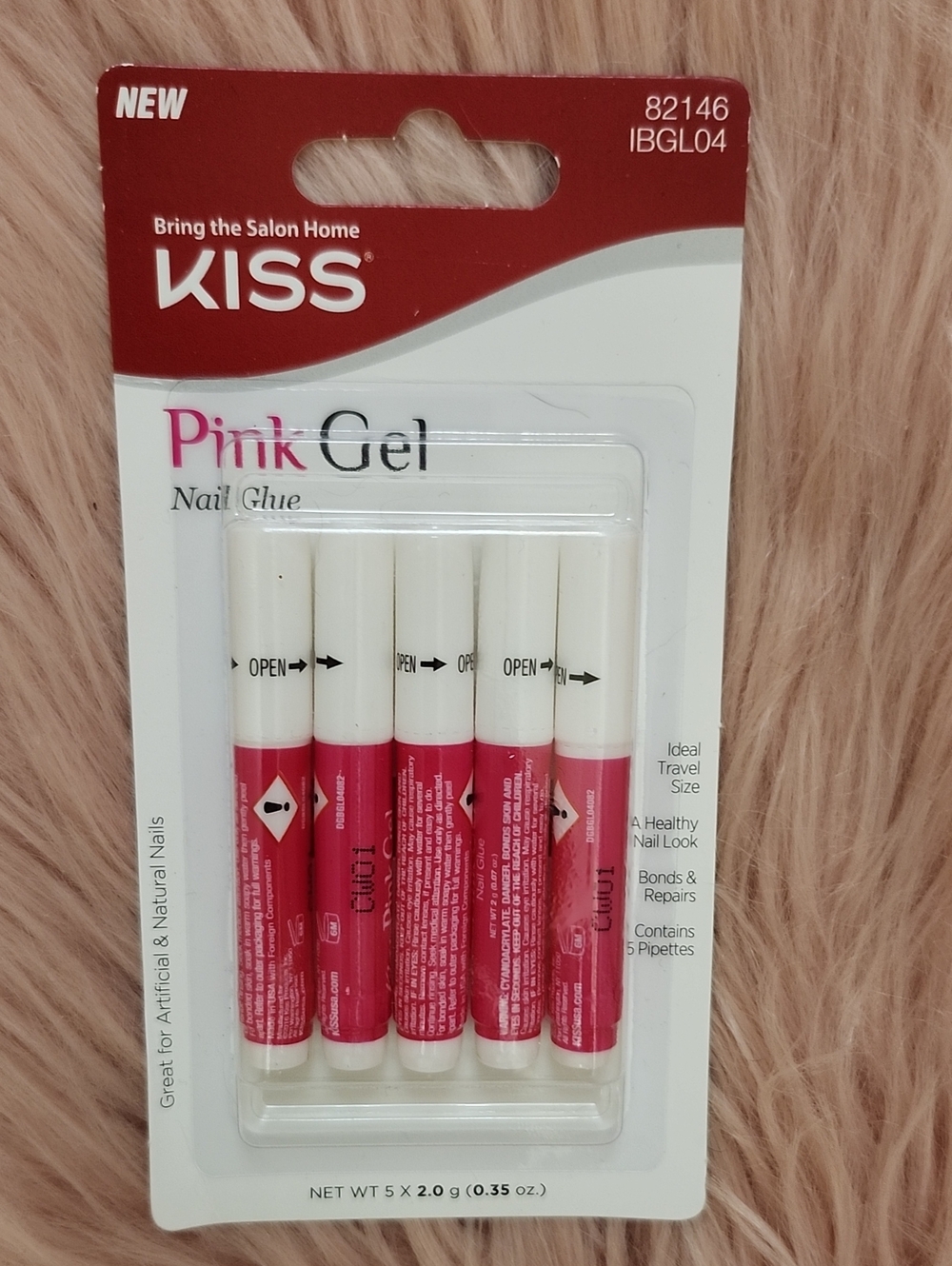 Brand New KISS PINK GEL NAIL GLUE-5CT